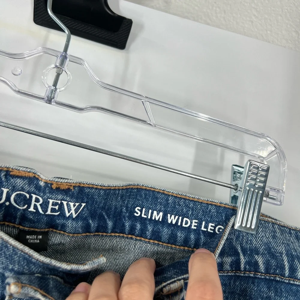 J. Crew Slim Wide-Leg Jeans High Rise Raw Hem